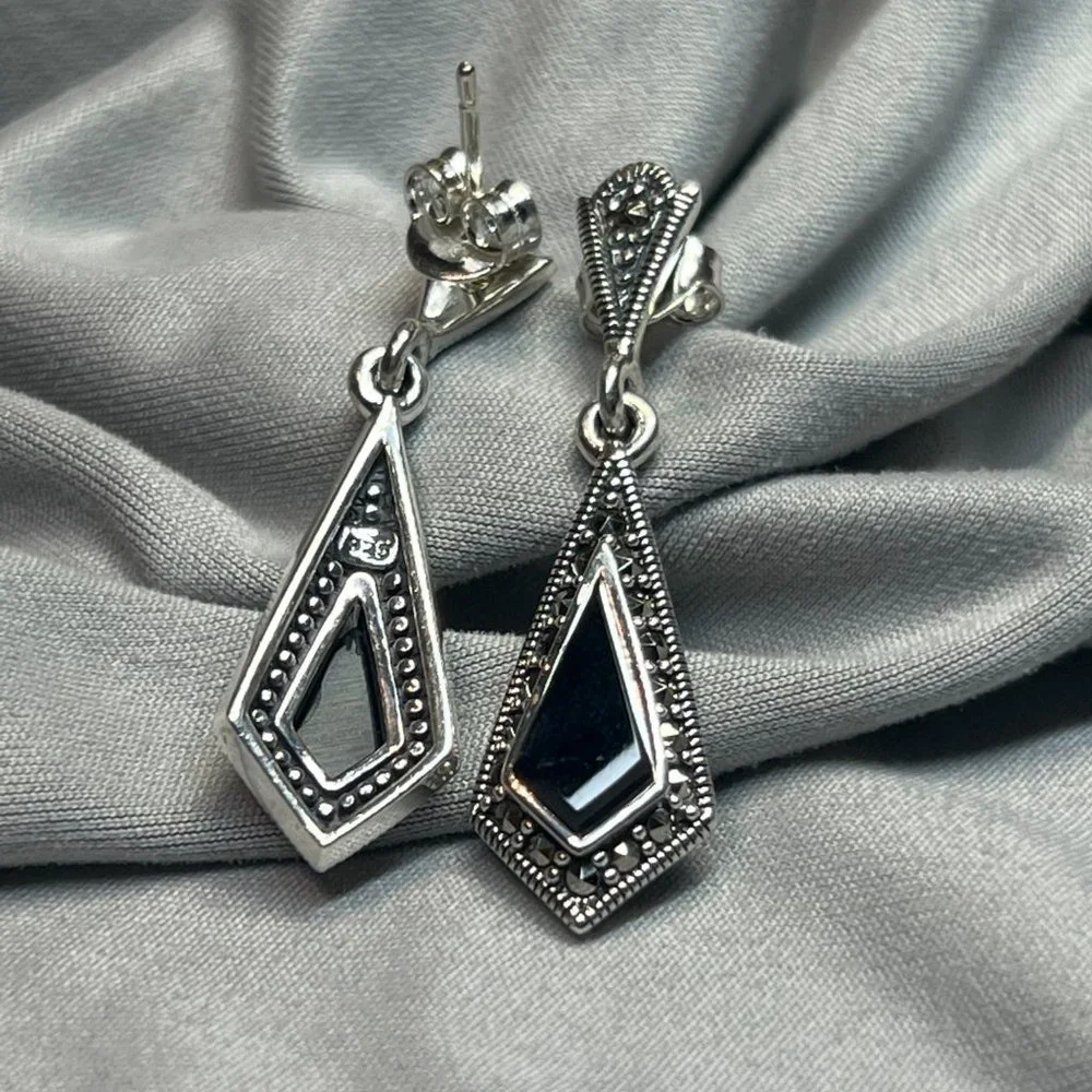 **SOLD***Sterling Silver Drop Kite Earrings Dangle Earrings for Women 925 Silver - Picture 8 of 10